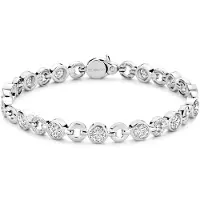 Ti sento Dames Armband - 925 zilver - Zirconia wit - Maat S - 23054ZI