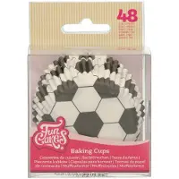 Funcakes Baking Cups - Voetbal - 48 Stuks - Cupcake Vormpjes Papier
