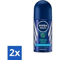 Nivea 2 x - Men - Deodorant - Roller - Fresh Ocean - 50 ml - MEN - Deodorant Roller - Frisheid - Oceaangeur - Zweetbescherming