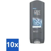 Dove 10 x Douchegel Men+ Care Clean Comfort 250 ml - Douchegel - Fris - Energieke Geur - Hydraterende Douchegel - Zachte Huid