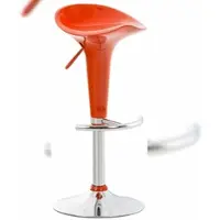 CLP Saddle Barkruk - Verstelbaar - Voetsteun - Kunststof - oranje/chroom