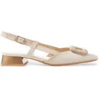 Hispanitas Dames Ballerina's Dalí bruin (38), Leer, Plat, Gesp, Casual HV243349