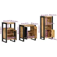 vidaXL Badkamermeubel Set 3 st Bruin en Zwart Massief Mango Hout