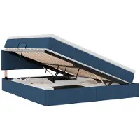 vidaXL Opbergbed met matras met hoofdeinde Blauw 180 x 200 cm fluweel
