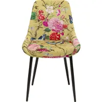 Kare design Stoel East Side Flower Fever geel