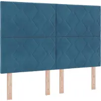 vidaXL Hoofdbord Donkerblauw 160 cm Fluweel