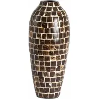 Light & Living Vaas Tudela - Donkerbruin - Ø17x40cm - Bamboe - Modern - Bloemenvaas - Woondecoratie - Decoratieve vaas voor woonkamer of slaapkamer