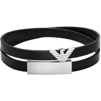 Emporio Armani Armband zwart / zilver