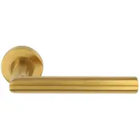 ODShop deurklink Modern haaks op rond rozet PVD mat goud