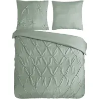 Pure Dekbedovertrek Micropercal Elegance - light sage 200x200/220cm