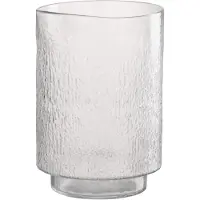 J-Line vaas Cilinder Reliëf - glas - transparant - medium