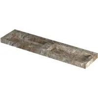 Ink pitch wastafel keramische slab bak dubbel met drain en front en side skirts zonder kraangaten 180x45x9 earth glossy