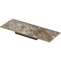 Ink Post Meubelwastafel 120x45cm Keramische Slab - Midden - Zonder Kraangat - Earth Glossy - Keramiek - 8718835372675 - Rechthoekig - Wastafels,