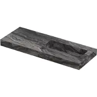 Ink Pitch Meubelwastafel 120x45cm Keramische Slab - Rechts - Zonder Kraangat - Venice Brown Glossy - 8718835383701 - Rechthoekig - Wastafels,