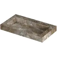 Ink Pitch Meubelwastafel 80x45cm Keramische Slab - 1 Kraangat - Earth Glossy - 8718835372163 - Rechthoekig - Wastafels, Meubelwastafels