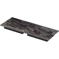 Ink Post Wastafel keramische slab envelop bak dubbel 2 kraangaten 120x45x1 Venice brown glossy