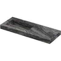 Ink Pitch Meubelwastafel 120x45cm Keramische Slab - Links - 1 Kraangat - Venice Brown Glossy - 8718835383695 - Rechthoekig - Wastafels,