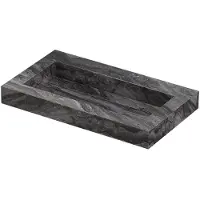 Ink Pitch Wastafel keramische slab bak met drain en front en side skirts zonder kraangat 80x45x9 Venice brown glossy