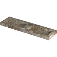 Ink pitch wastafel keramische slab bak dubbel met drain en front en side skirts zonder kraangaten 160x45x9 earth glossy