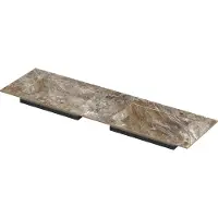 Ink Post Meubelwastafel 160x45cm Keramische Slab - Dubbel - Zonder Kraangaten - Earth Glossy - Keramiek - 8718835372736 - Rechthoekig - Wastafels,