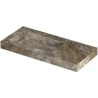Ink pitch wastafel keramische slab links met drain en front en side skirts 1 kraangat 100x45x9 earth glossy