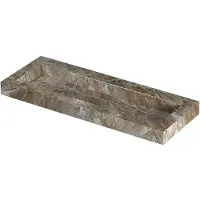 Ink Pitch Wastafel keramische slab centraal met drain en front en side skirts 1 kraangat 120x45x9 Earth glossy