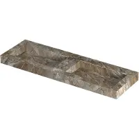 Ink Pitch Meubelwastafel 120x45cm Keramische Slab - Dubbel - 2 Kraangaten - Earth Glossy - 8718835388508 - Rechthoekig - Wastafels, Meubelwastafels