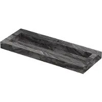 Ink Pitch Wastafel keramische slab centraal met drain en front en side skirts 1 kraangat 120x45x9 Venice brown glossy