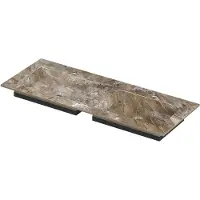 Ink Post Wastafel keramische slab envelop bak dubbel 2 kraangaten 120x45x1 Earth glossy