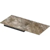 Ink Post Meubelwastafel 100x45cm Keramische Slab - Links - 1 Kraangat - Earth Glossy - Keramiek - 8718835372781 - Rechthoekig - Wastafels,
