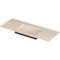 Ink Post Wastafel keramische slab envelop bak midden met 1 kraangat 120x45x1 Travertin matt