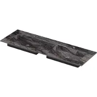 Ink post wastafel keramische slab envelop bak dubbel 2 kraangaten 140x45x1 venice brown glossy