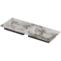 Ink Post Meubelwastafel 120x45cm Keramische Slab - Dubbel - Zonder Kraangaten - Island Glossy - Keramiek - 8718835383800 - Rechthoekig - Wastafels,