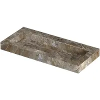 Ink pitch wastafel keramische slab centraal met drain en front en side skirts 1 kraangat 100x45x9 earth glossy