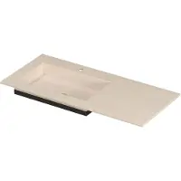 Ink Post Meubelwastafel 100x45cm Keramische Slab - Links - 1 Kraangat - Travertin Mat - Keramiek - 8718835373023 - Rechthoekig - Wastafels,