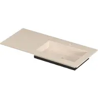 Ink post wastafel keramische slab envelop bak rechts met 1 kraangat 100x45x1 travertin matt