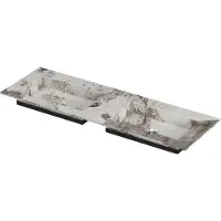 Ink Post Meubelwastafel 140x45cm Keramische Slab - Dubbel - Zonder Kraangaten - Island Glossy - Keramiek - 8718835383824 - Rechthoekig - Wastafels,