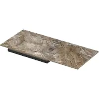 Ink Post Wastafel keramische slab envelop bak links zonder kraangat 100x45x1 Earth glossy