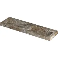 Ink Pitch Meubelwastafel 160x45cm Keramische Slab - Dubbel - 2 Kraangaten - Earth Glossy - 8718835372262 - Rechthoekig - Wastafels, Meubelwastafels
