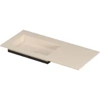 Ink Post Meubelwastafel 100x45cm Keramische Slab - Links - Zonder Kraangat - Travertin Mat - Keramiek - 8718835373016 - Rechthoekig - Wastafels,