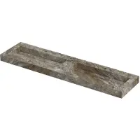 Ink Pitch Meubelwastafel 180x45cm Keramische Slab - Dubbel - 2 Kraangaten - Island Glossy - 8718835383404 - Rechthoekig - Wastafels, Meubelwastafels