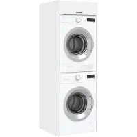 vidaXL Wasmachinekast met opslag Wit 67,5 x 68 x 200 cm Bewerkt hout