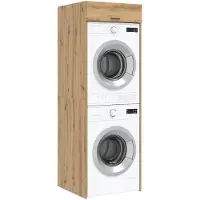 vidaXL Wasmachinekast Artisan Eiken 67,5 x 68 x 200 cm Bewerkt hout