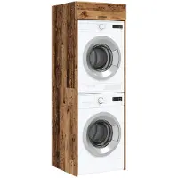 vidaXL Wasmachinekast Oudhout 67,5 x 68 x 200 cm Bewerkt hout