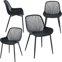 Idimex Tuinstoelen VERDE, set van 4 – Zwart