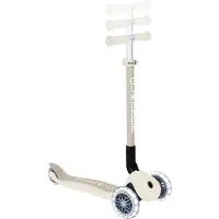 Globber PRIMO OPVOUWBAAR MET LICHTEN, ECO – Driewieler met 120/80 mm wielen, ABEC 5 lagers, verstelbare hoogte, LED-wielen, kleur: kokoswit