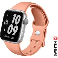 Swissten Siliconen bandje voor Apple Watch 38/40/41 mm Oranje Roze (Silicone), Horlogebandjes, Oranje