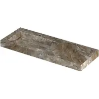 Ink pitch wastafel keramische slab links met drain en front en side skirts 1 kraangat 120x45x9 earth glossy