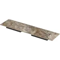 Ink post wastafel keramische slab envelop bak dubbel zonder kraangaten 180x45x1 earth glossy