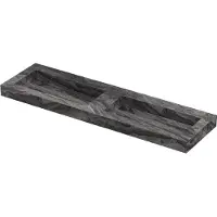 Ink Pitch Wastafel keramische slab bak dubbel met drain en front en side skirts zonder kraangaten 160x45x9 Venice brown glossy